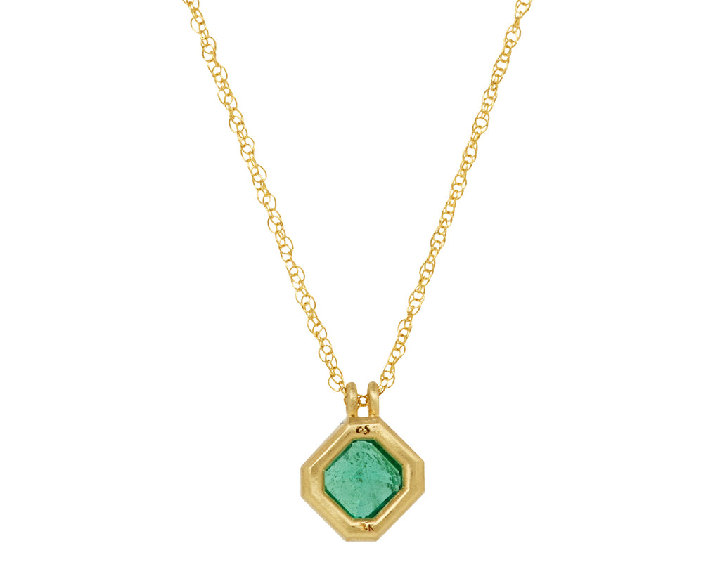 Asscher Cut Emerald Pendant Necklace