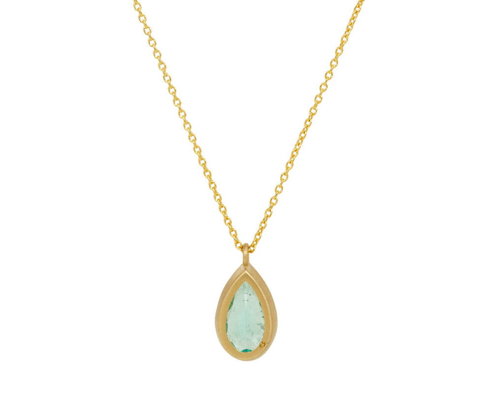 Teardrop Colombian Emerald Pendant Necklace - TWISTonline 