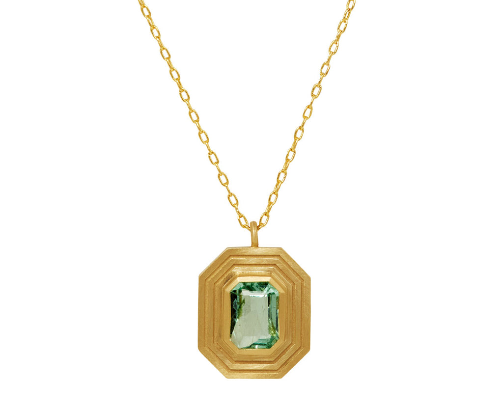 Elizabeth Street Mint Green Emerald Pendant Necklace