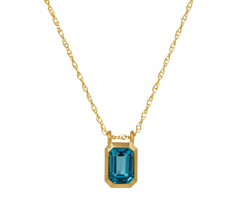 Elizabeth Street North-South London Blue Topaz Pendant Necklace