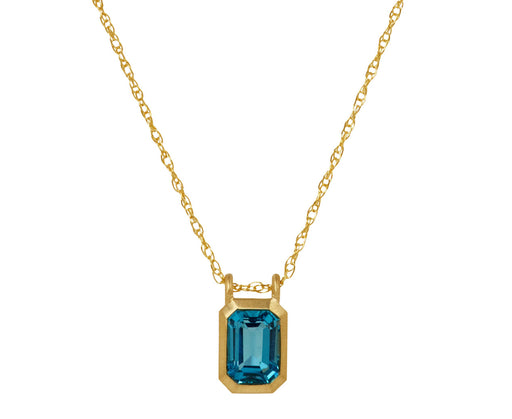 Elizabeth Street North-South London Blue Topaz Pendant Necklace