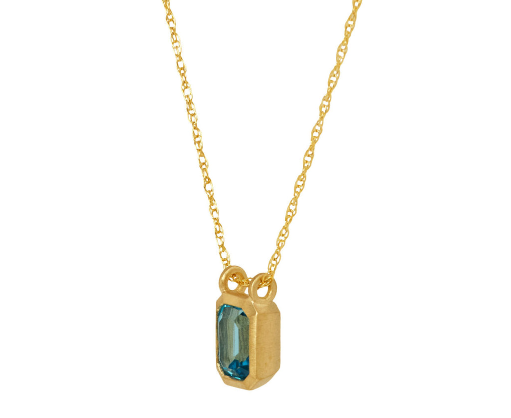 Elizabeth Street North-South London Blue Topaz Pendant Necklace - Angle