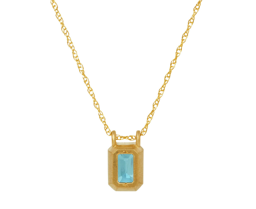 Elizabeth Street North-South London Blue Topaz Pendant Necklace - Back