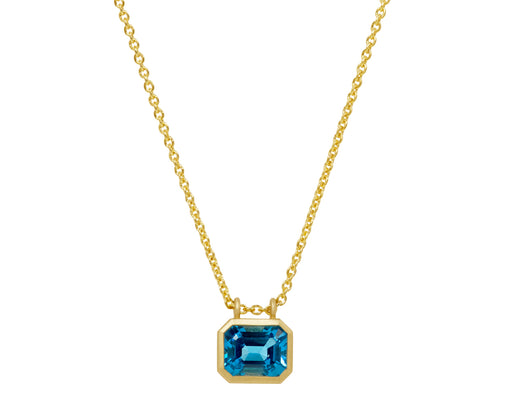 Elizabeth Street London Blue Topaz Pendant Necklace