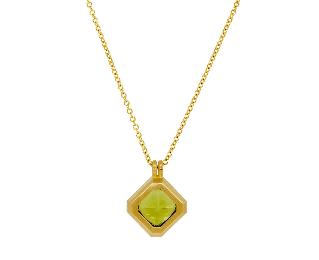 Elizabeth Street Radiant Cut Peridot Pendant Necklace - back