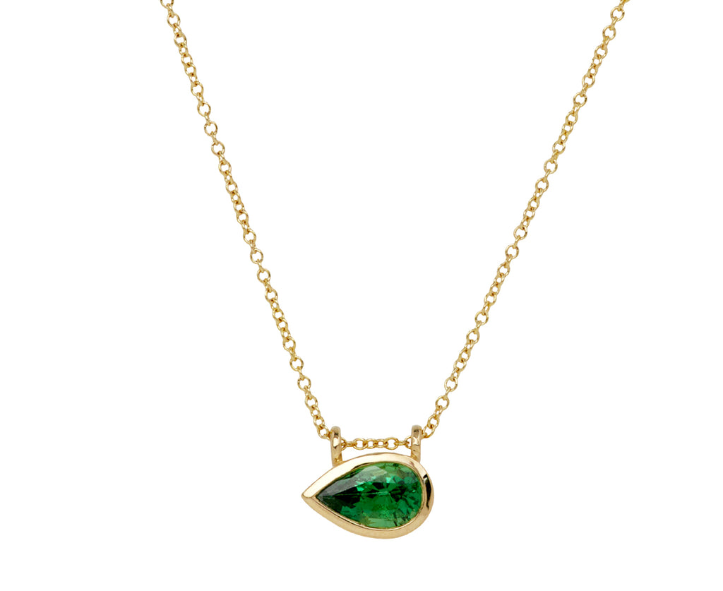 Elizabeth Street Pear Shaped Tsavorite Pendant Necklace