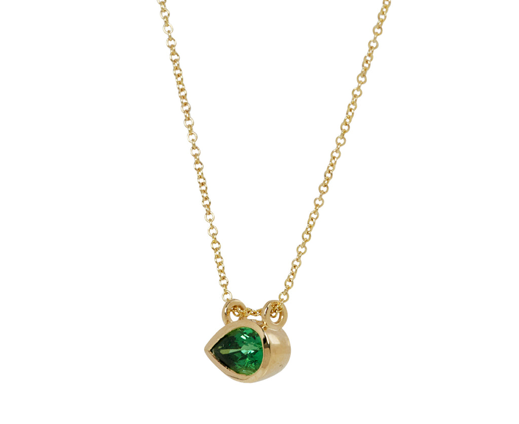 Elizabeth Street Pear Shaped Tsavorite Pendant Necklace - side