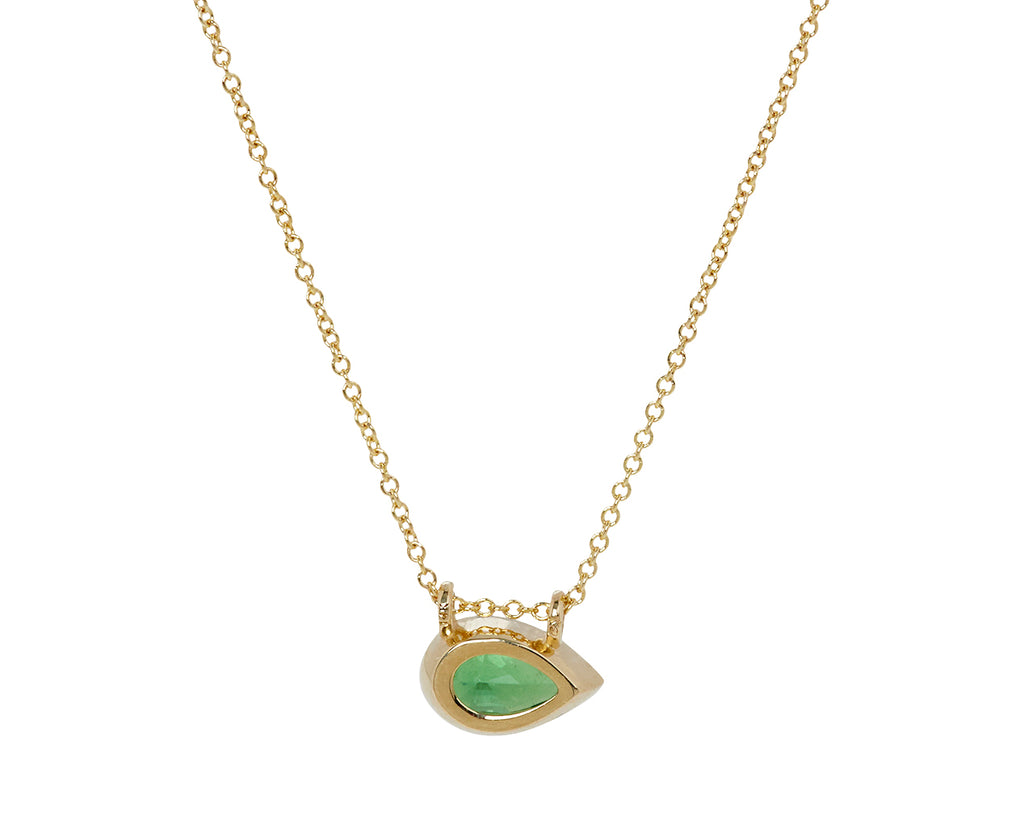 Elizabeth Street Pear Shaped Tsavorite Pendant Necklace - back