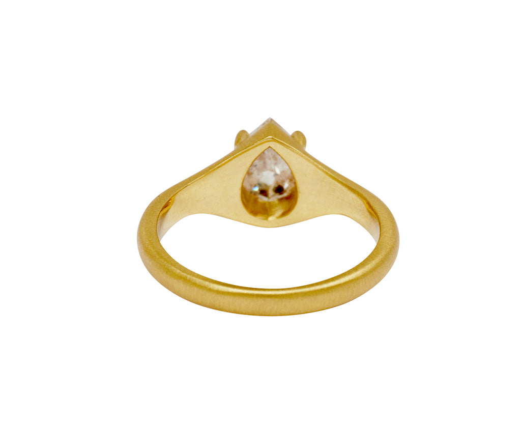 Elizabeth Street Rose Cut Salt and Pepper Diamond Signet Ring - back