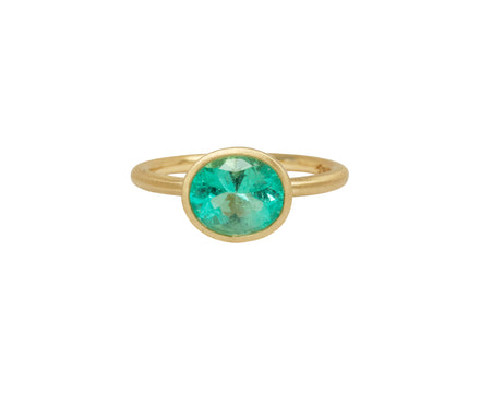 East-West Colombian Emerald Ring
