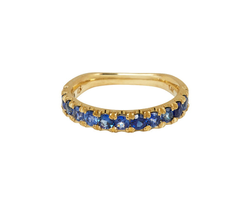 Elizabeth Street Bright Blue Sapphire Euro Band Ring