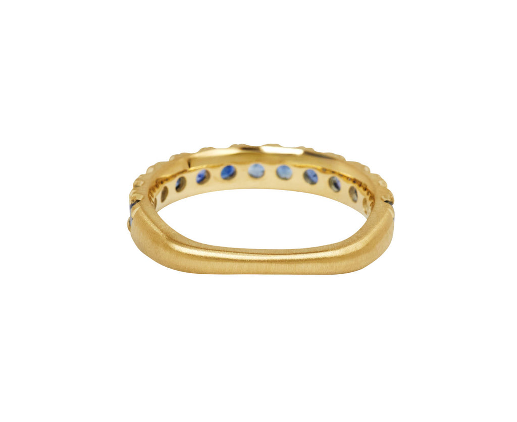 Elizabeth Street Bright Blue Sapphire Euro Band Ring - back