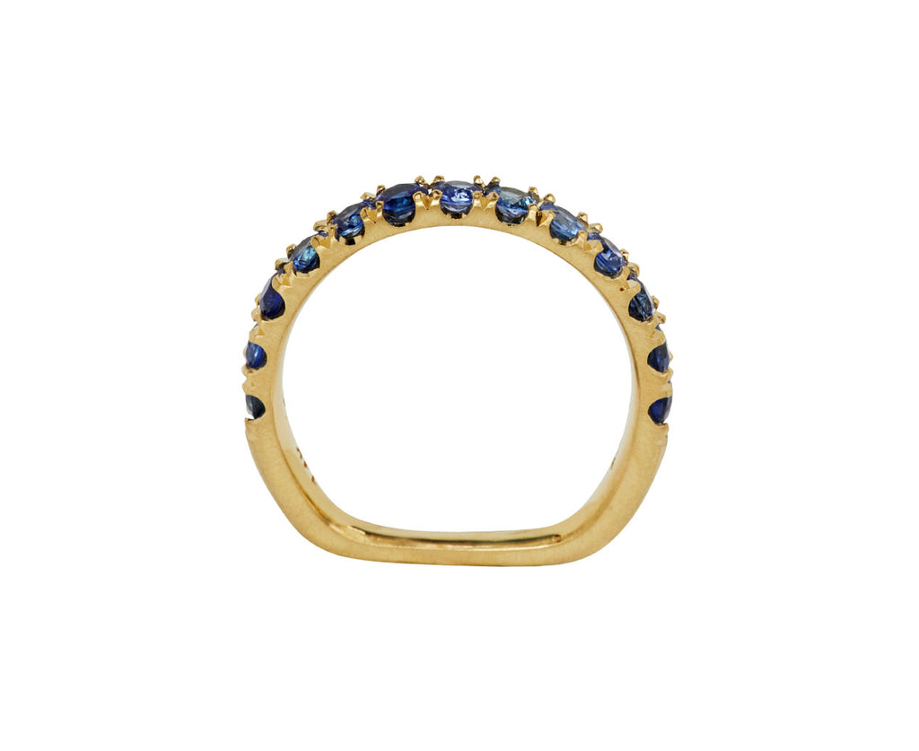 Elizabeth Street Bright Blue Sapphire Euro Band Ring - top Down