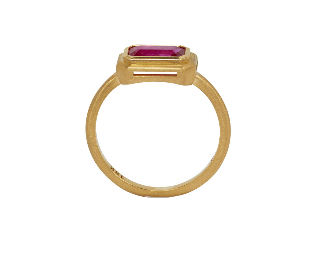Elizabeth Street Burmese Ruby Ring - top down