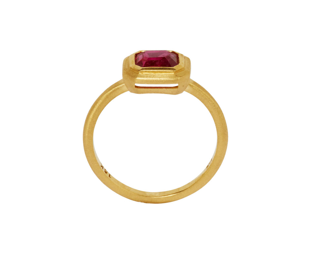 Elizabeth Street Burmese Ruby Ring - top down