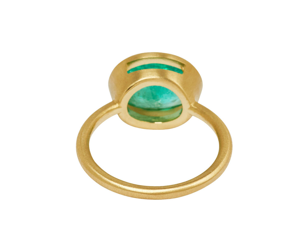 East-West Colombian Mint Emerald Ring