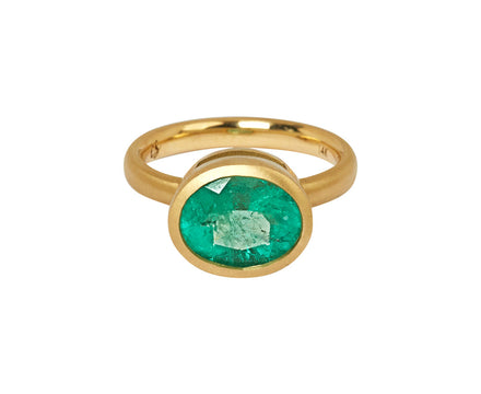 Elizabeth Street Oval Mint Green Colombian Emerald Ring