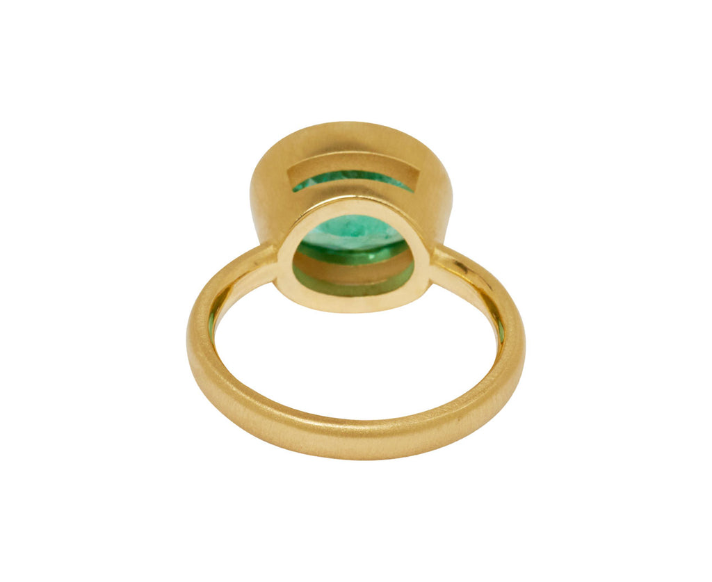 Elizabeth Street Oval Mint Green Colombian Emerald Ring - back