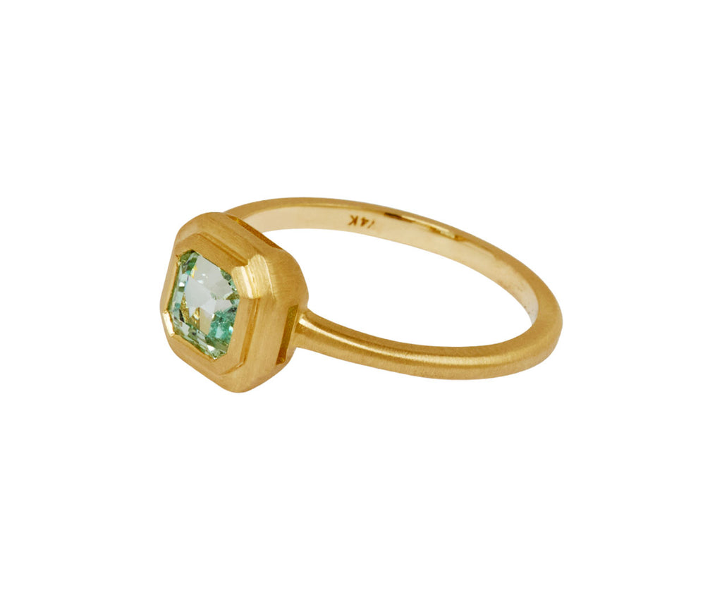 Elizabeth Street Pale Colombian Emerald Ring - side
