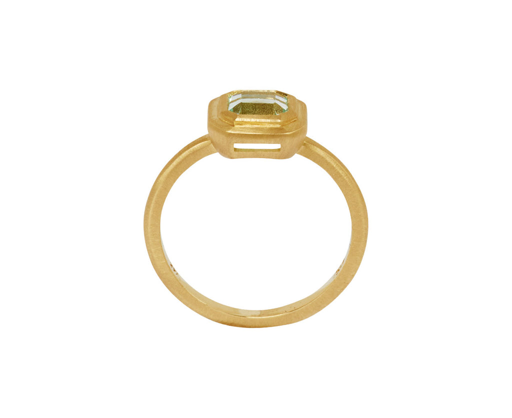 Elizabeth Street Pale Colombian Emerald Ring - top down