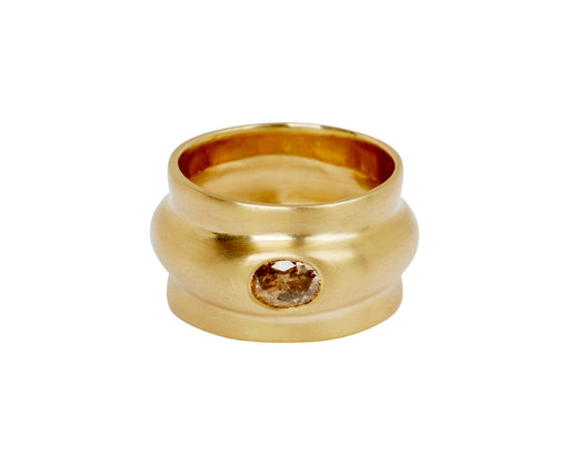 Elizabeth Street Curvy Wide Band Brown Diamond Ring