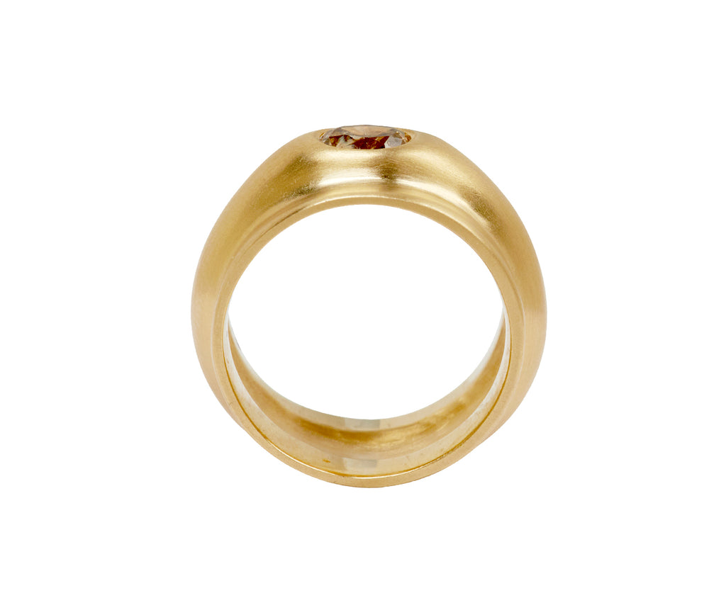Elizabeth Street Curvy Wide Band Brown Diamond Ring - top down