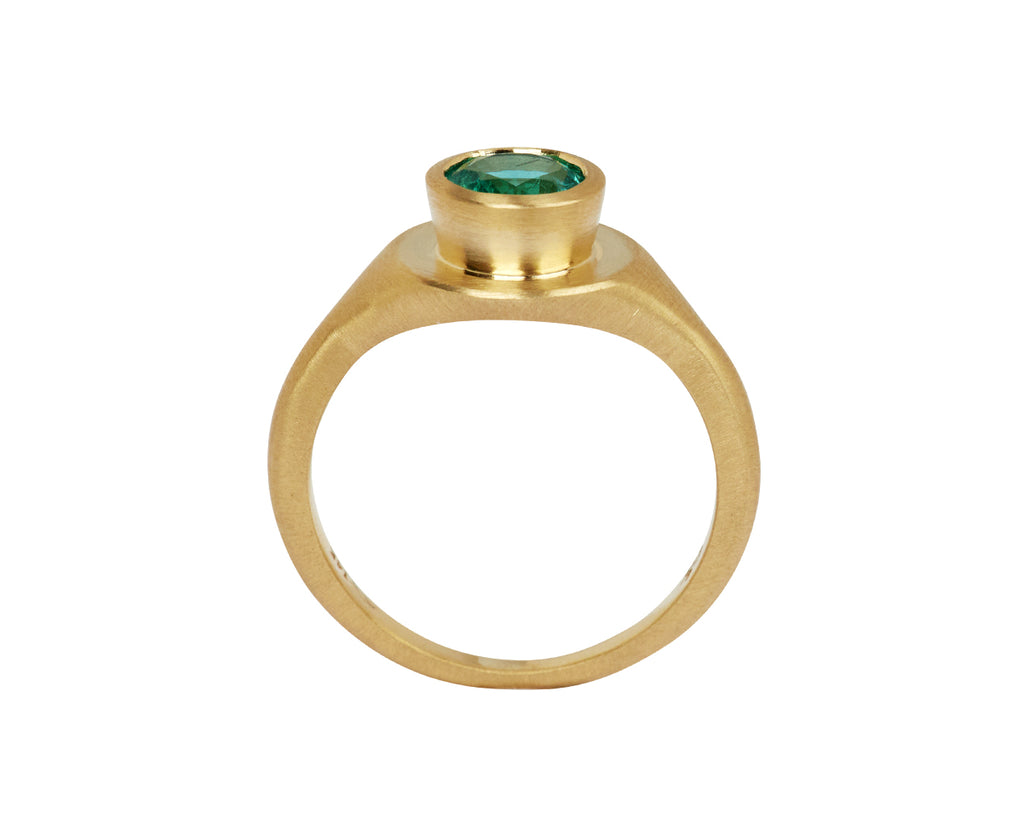 Elizabeth Street Brazilian Emerald Ring - top down