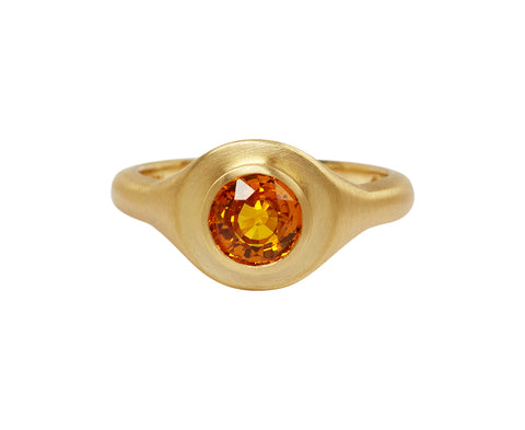 Elizabeth Street Brilliant Cut Orange Sapphire Ring