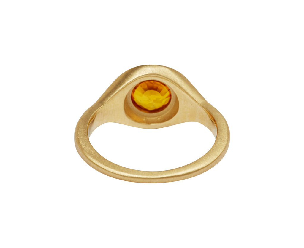 Elizabeth Street Brilliant Cut Orange Sapphire Ring - back