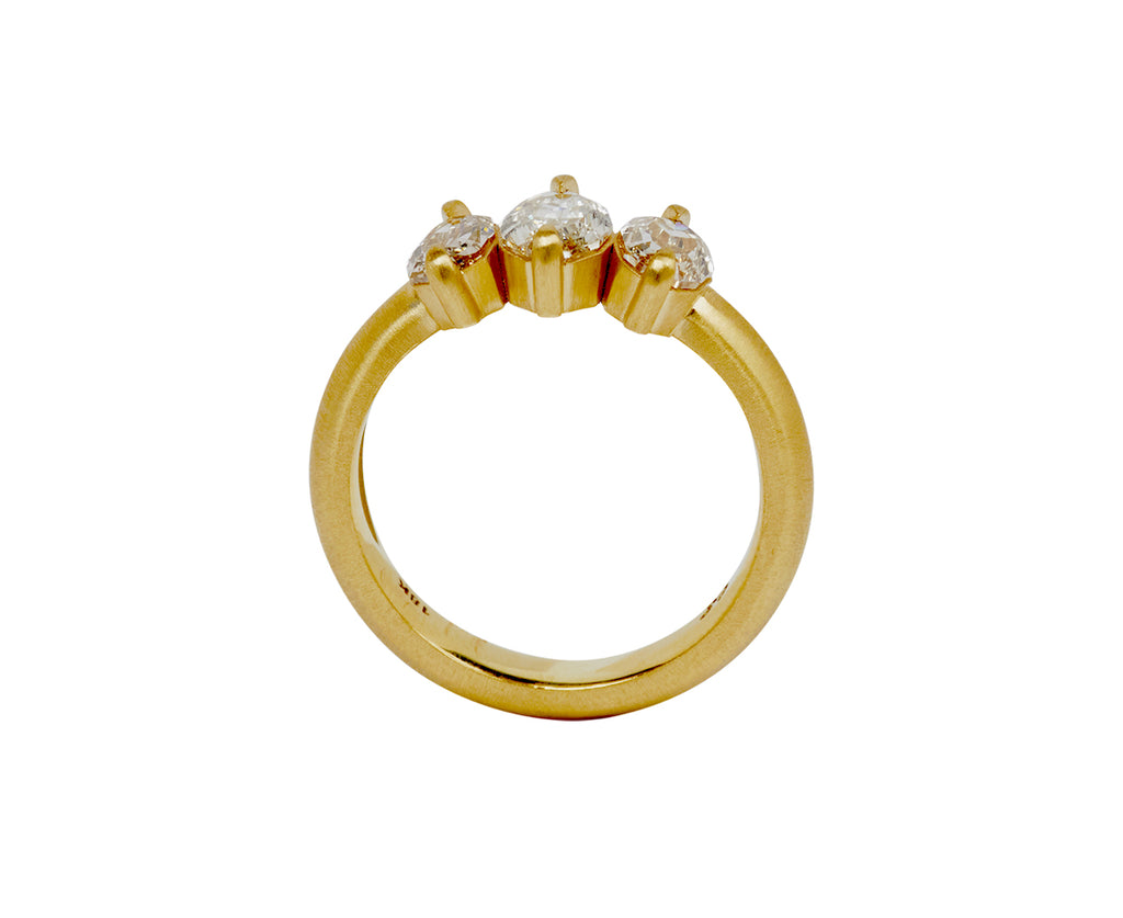 Elizabeth Street Triple Geo Champagne Diamond Ring - back - top down