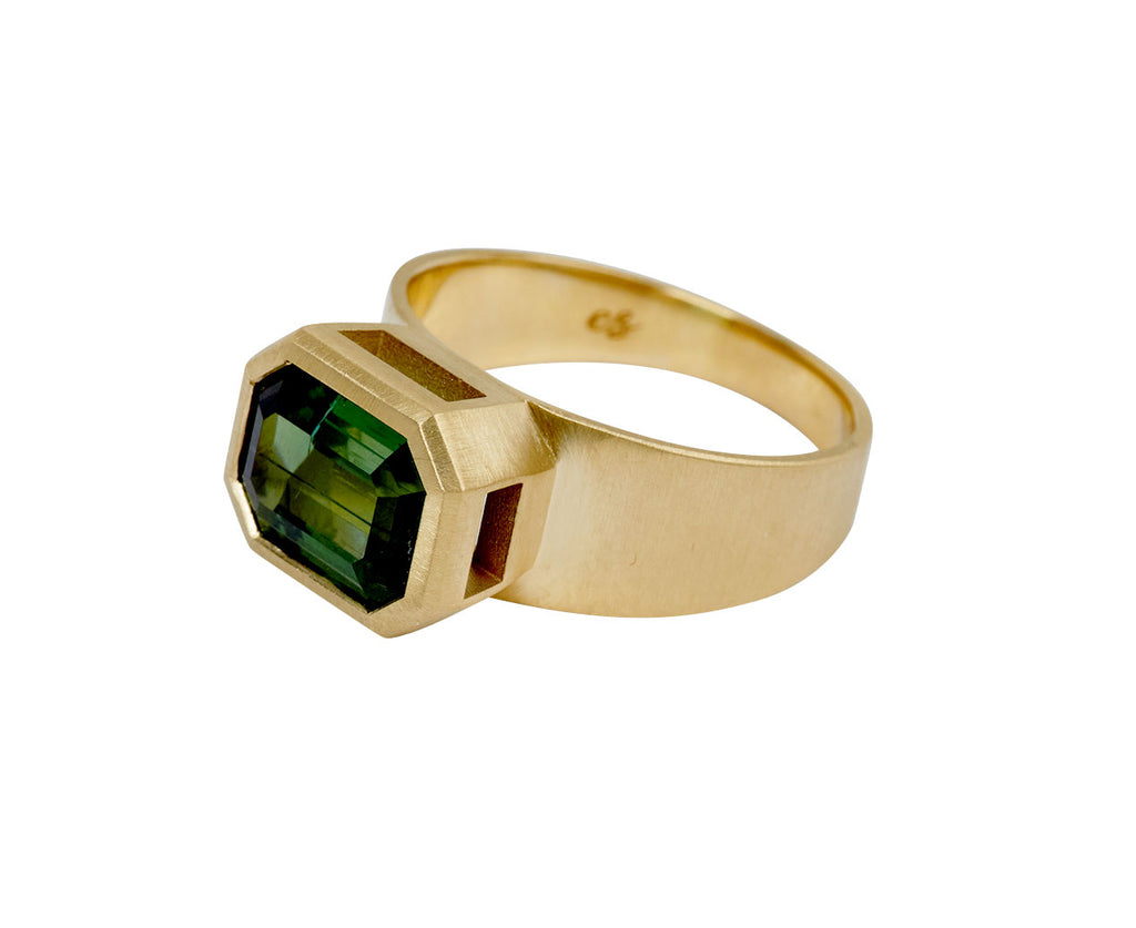 Elizabeth Street  Emerald Cut Tourmaline Ring - side