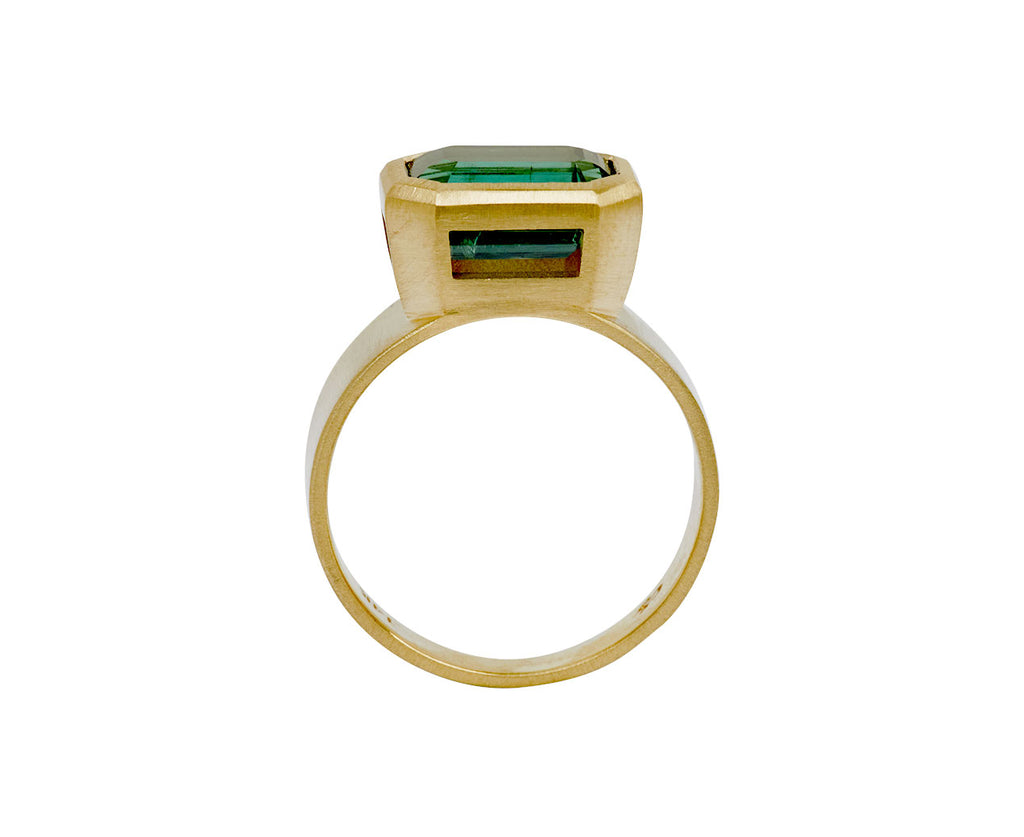 Elizabeth Street  Emerald Cut Tourmaline Ring - top down