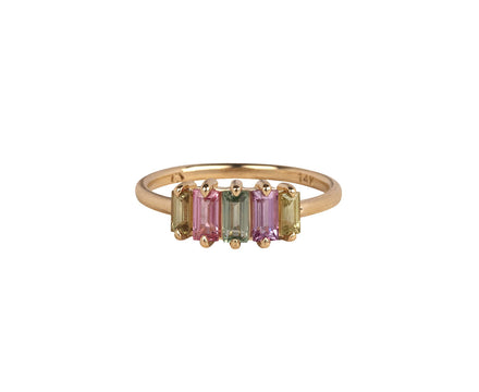 Elizabeth Street Rainbow Baguette Sapphire Ring