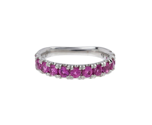 Platinum Magenta Sapphire Euro Band