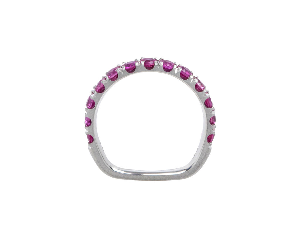Platinum Magenta Sapphire Euro Band