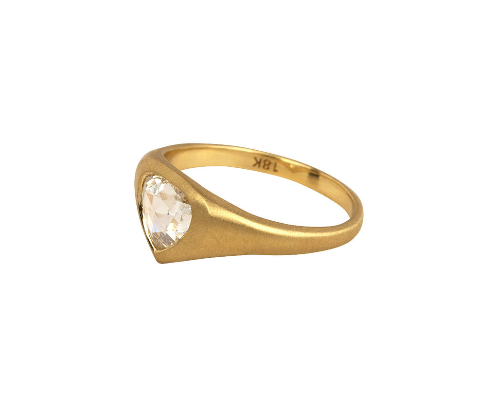 Rose Cut Pear Shaped Diamond Ring