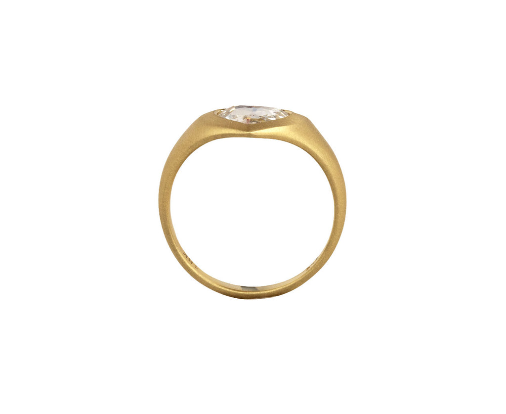 Rose Cut Pear Shaped Diamond Ring