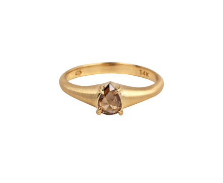 Rose Cut Light Cognac Diamond Ring