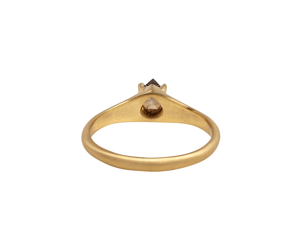 Rose Cut Light Cognac Diamond Ring