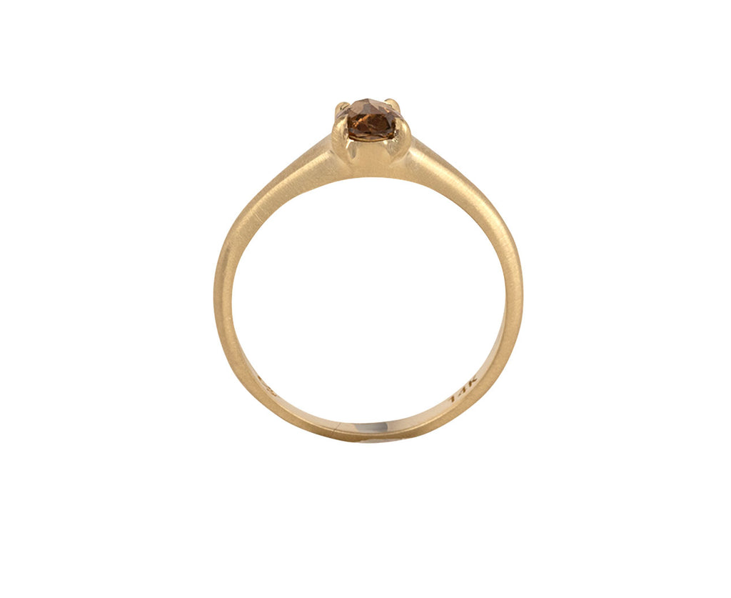 Rose Cut Light Cognac Diamond Ring