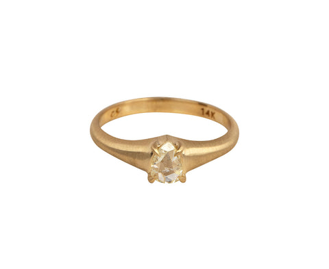 Rose Cut Pear Shaped Diamond Ring