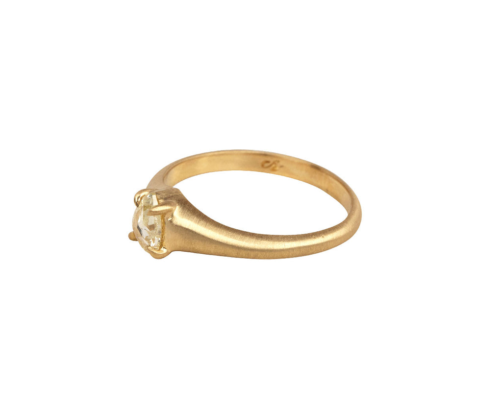 Rose Cut Pear Shaped Diamond Ring