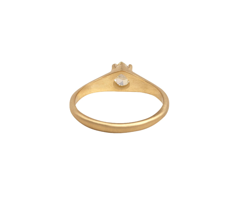 Rose Cut Pear Shaped Diamond Ring