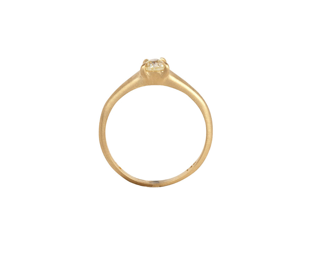 Rose Cut Pear Shaped Diamond Ring