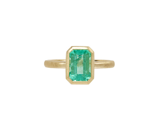 Rectangular Colombian Emerald Ring