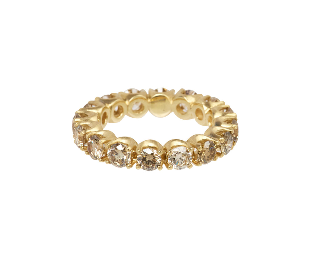 Elizabeth Street Champagne Diamond Eternity Band - Closeup