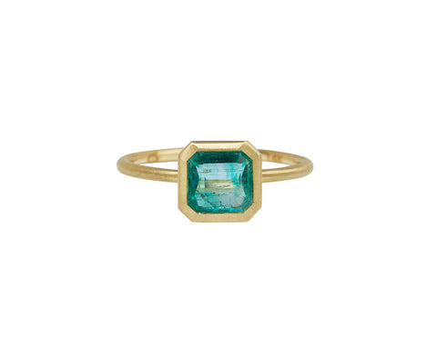 Elizabeth Street Square Colombian Emerald Ring