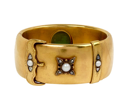 Pearl and Diamond Victorian Buckle Bracelet
