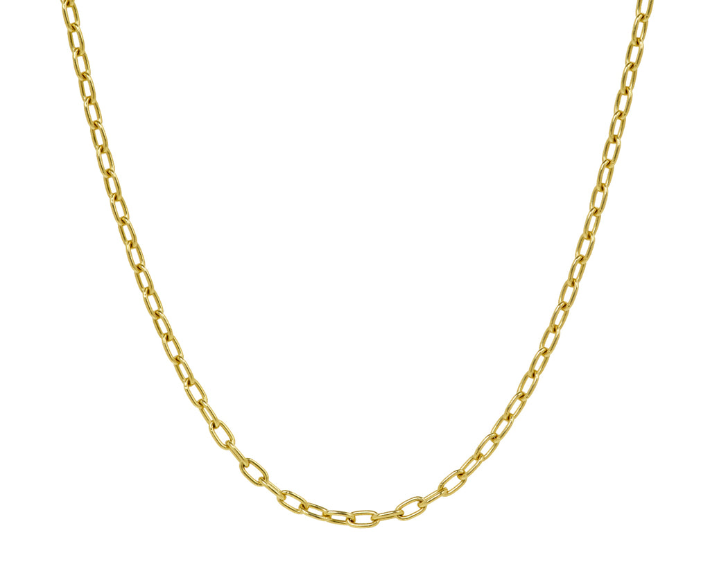 Stephanie Windsor Gold Oval Solid Link Necklace