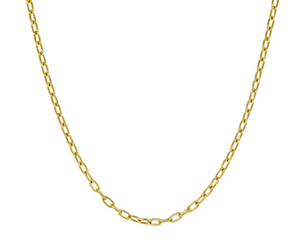 Stephanie Windsor Gold Oval Solid Link Necklace
